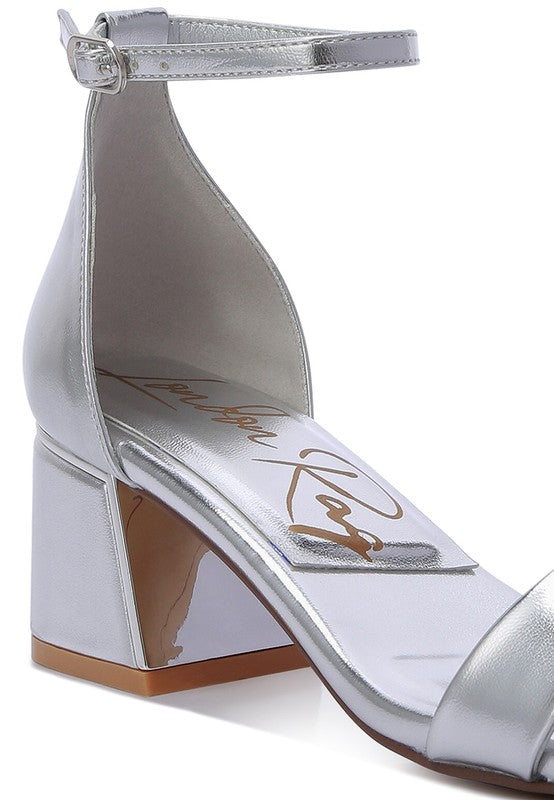 Makena Metallic Block Heel Sandals - Tigbul's Variety Fashion Shop