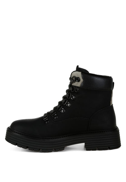 Boskoff Lace-Up Chunky Warm Ankle Boots - Tigbul's Variety Fashion Shop