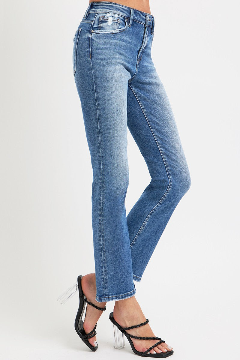 RISEN Full Size Mid Rise Ankle Straight Jeans with Pockets - Tigbul's Variety Fashion Shop