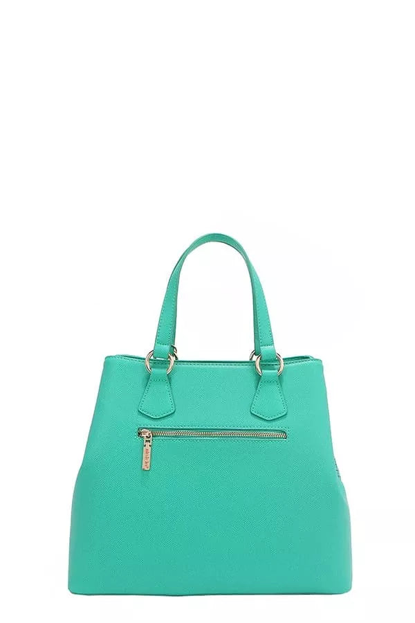 Nicole Lee USA Monogram Pattern Handbag with Rhinestones Decor - Tigbul's Variety Fashion Shop
