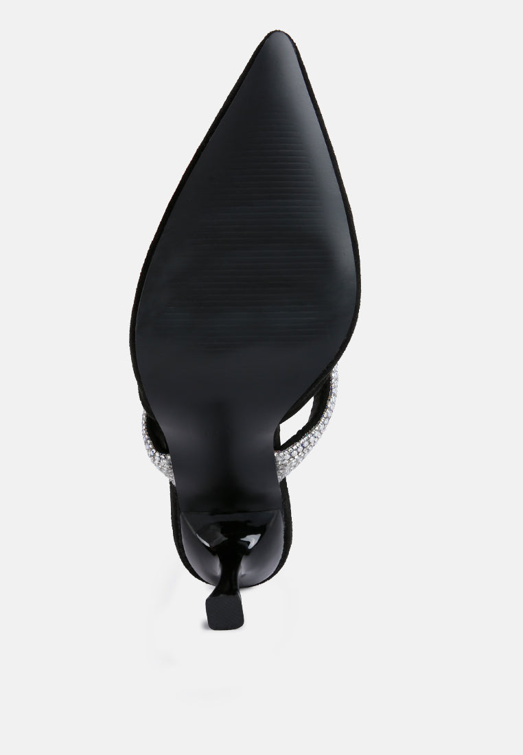 Fauci Diamante Strap Heeled Mules - Tigbul's Variety Fashion Shop