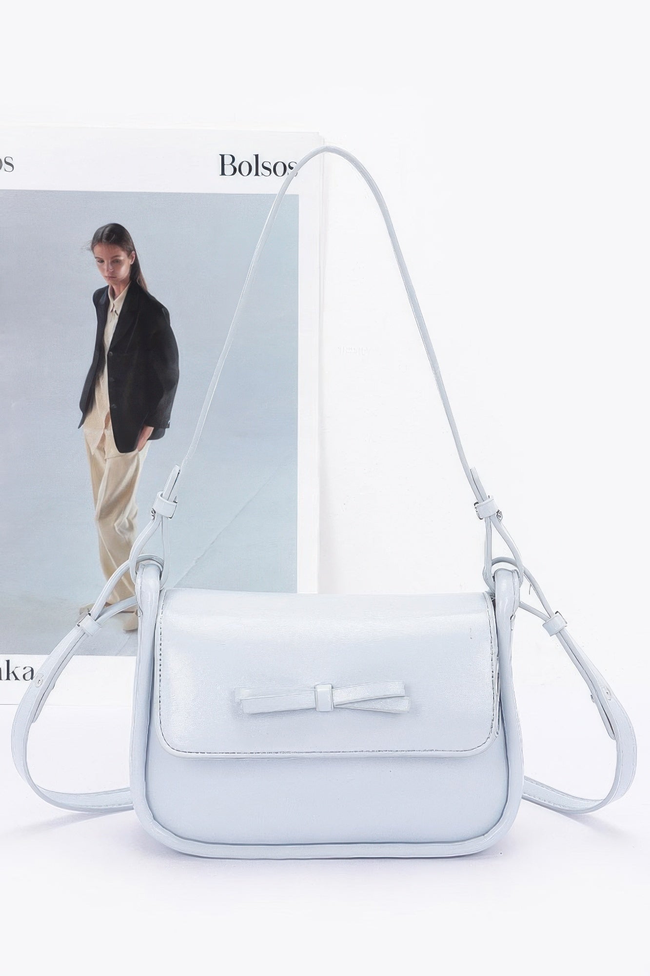 Faux Leather Bow Flap Bag - Tigbul's Variety Fashion Shop