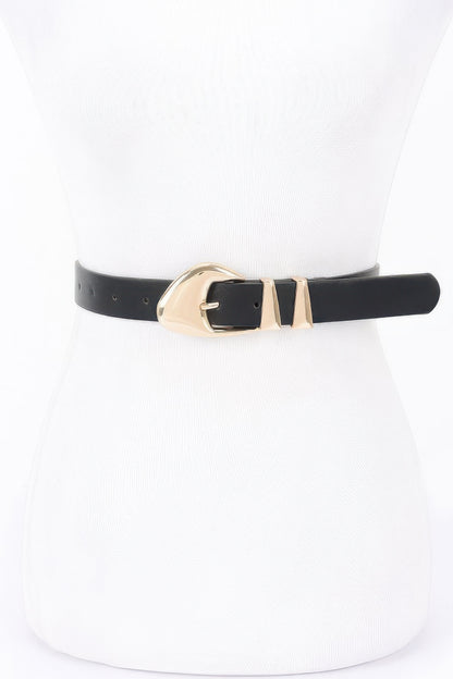 Faux Leather Multi Metal Buckle Belt - Tigbul's Variety Fashion Shop