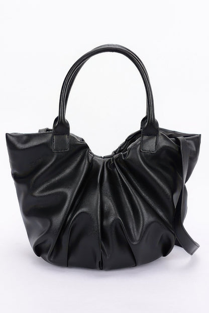 Faux Leather Tote Bag - Tigbul's Variety Fashion Shop