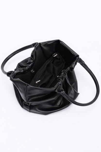 Faux Leather Tote Bag - Tigbul's Variety Fashion Shop