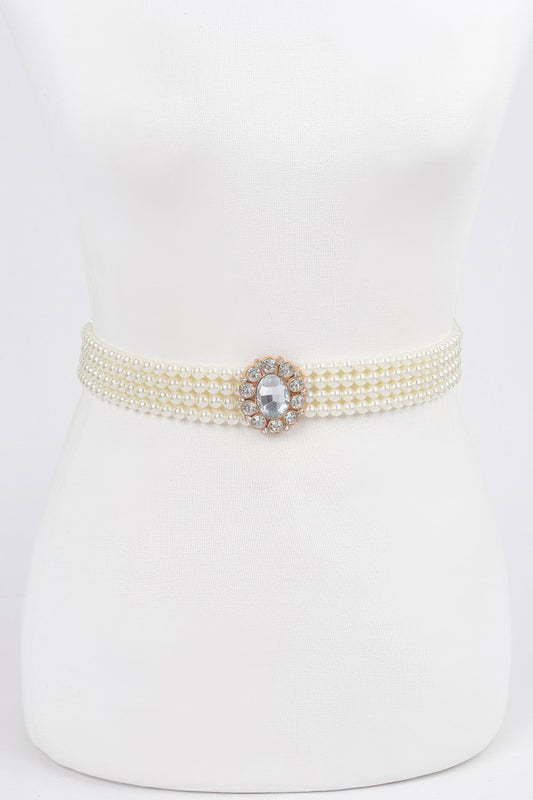 Faux Pearl Stretch Belt - Tigbul's Variety Fashion Shop