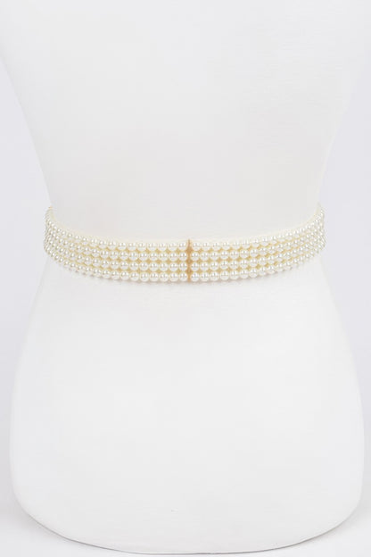 Faux Pearl Stretch Belt - Tigbul's Variety Fashion Shop