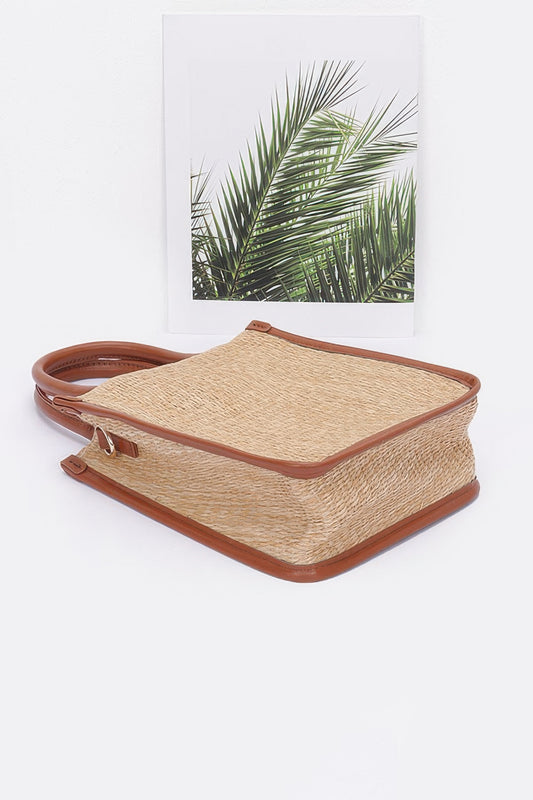 Faux Straw Tote Bag - Tigbul's Variety Fashion Shop