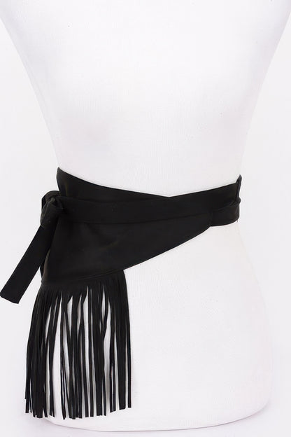 Faux Suede Fringe Belt - Tigbul's Variety Fashion Shop