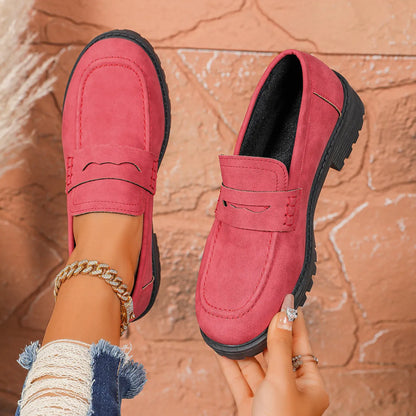 Round Toe Block Heels Loafers - Tigbul's Variety Fashion Shop