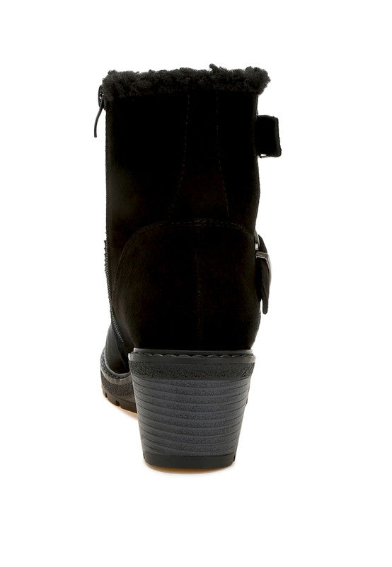 Big horn Faux Fur Harness Boots - Tigbul's Variety Fashion Shop