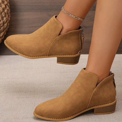 Women's Point Toe Block Heels Boots - Tigbul's Variety Fashion Shop