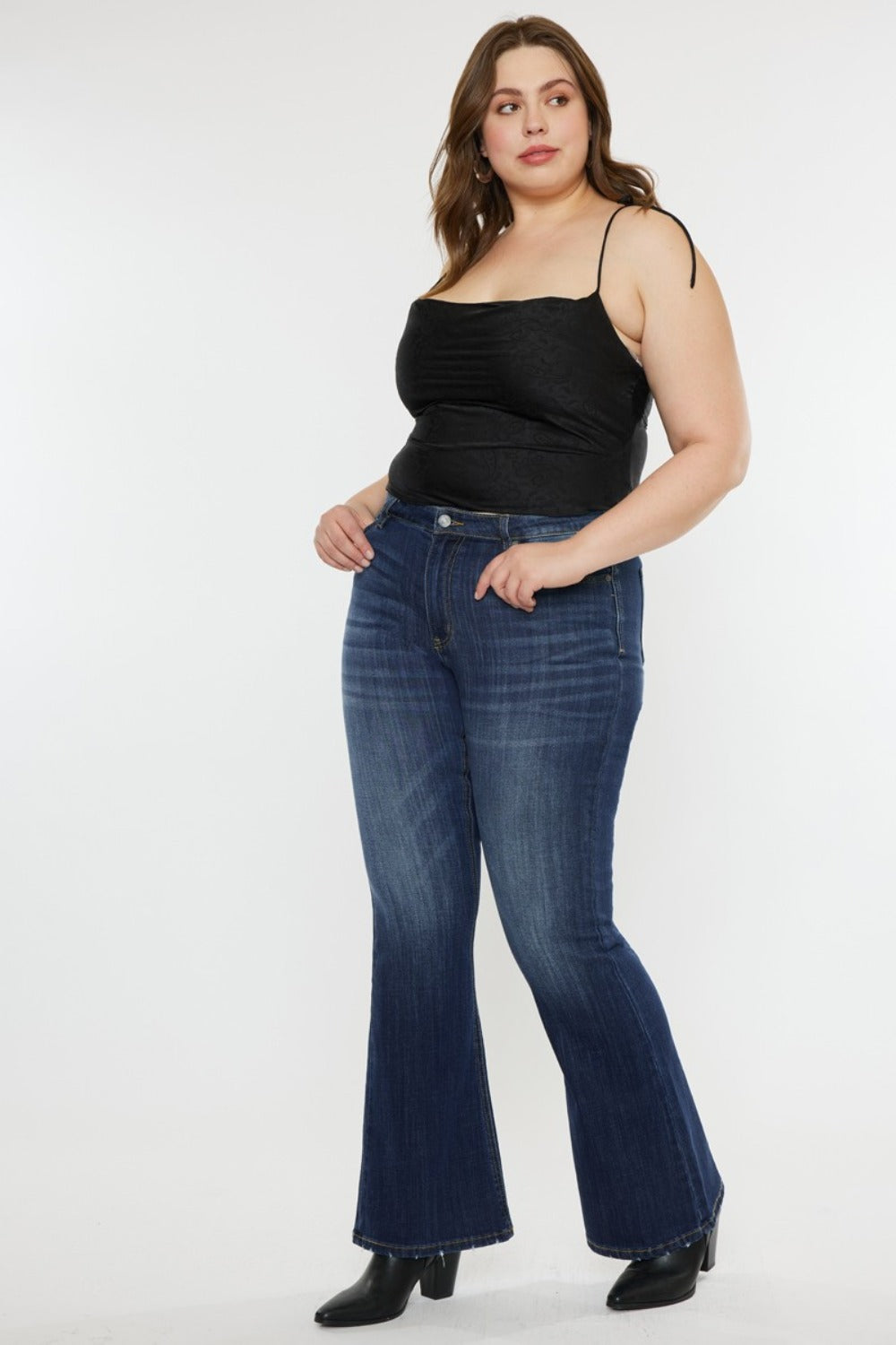 Kancan Full Size Mid Rise Slim Flare Jeans - Tigbul's Variety Fashion Shop