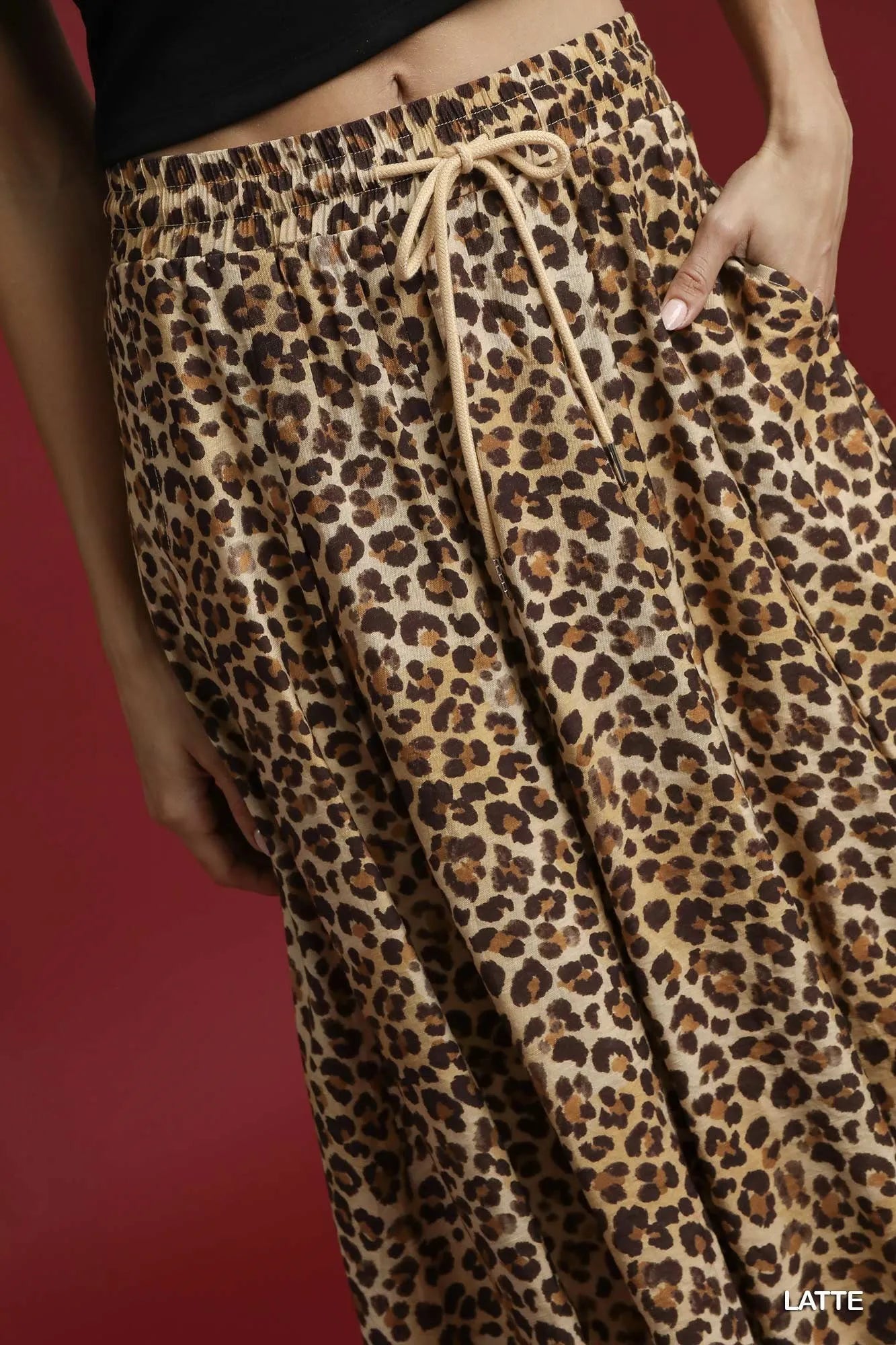 Umgee Drawstring Leopard Midi Skirt - Tigbul's Variety Fashion Shop