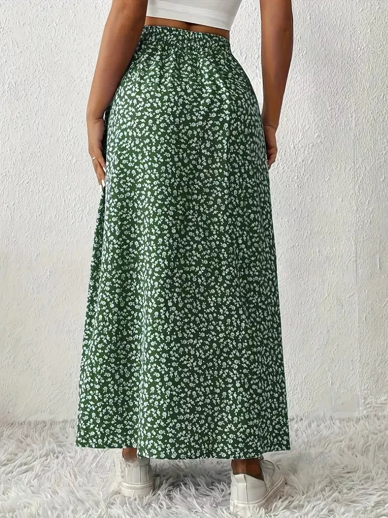 Slit Printed Skirt - Tigbul's Variety Fashion Shop