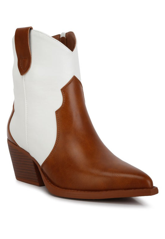 Tan/White Two-Tone Side Zip Wales Bootie - Tigbuls Variety Fashion