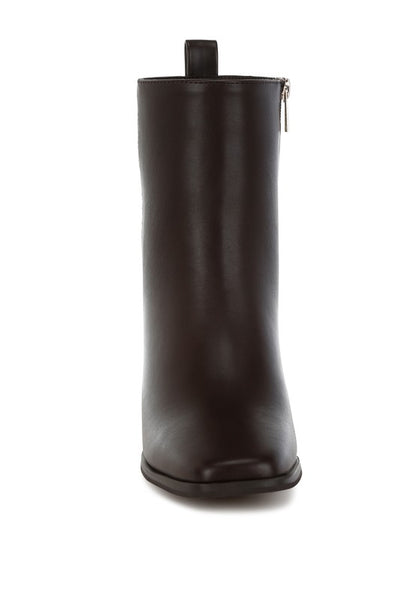 Muskox Square Toe Faux Leather Boots - Tigbul's Variety Fashion Shop