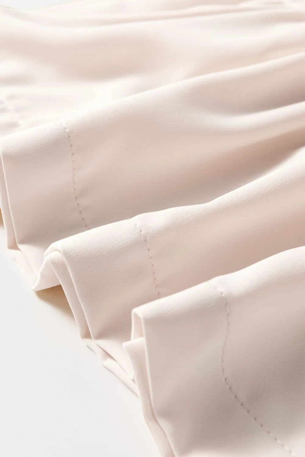 Bow Tie Short Puff Sleeve Ruffle Hem Blouse - Tigbul's Variety Fashion Shop