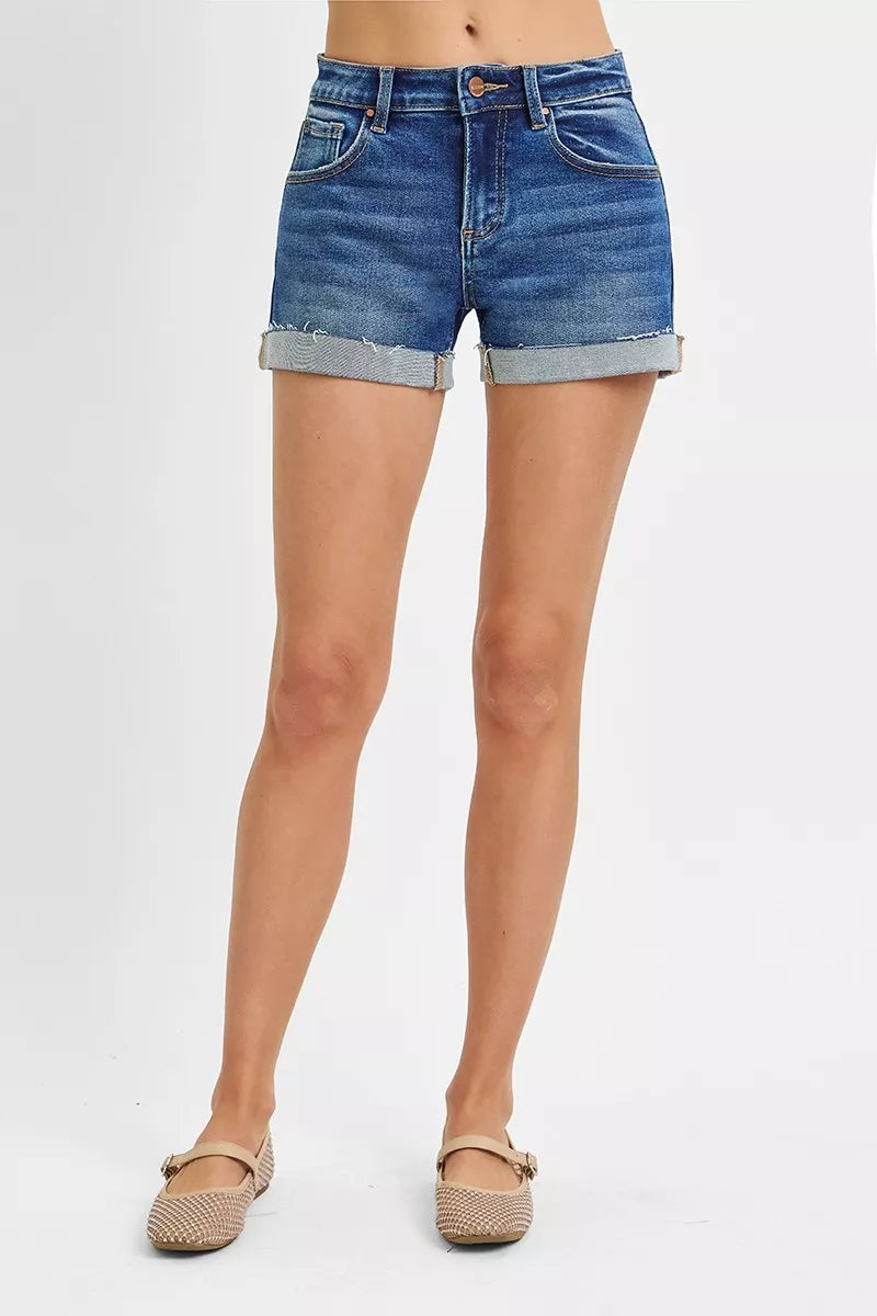 RISEN Low Rise Cuffed Shorts - Tigbul's Variety Fashion Shop