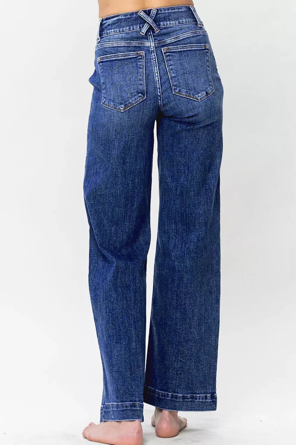Double Button Zip Fly Straight Leg Jeans - Tigbul's Variety Fashion Shop