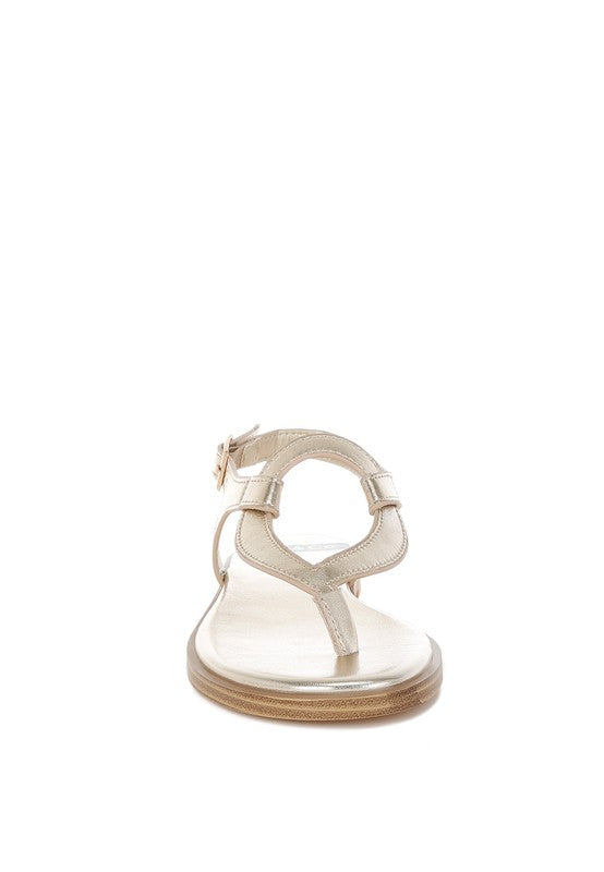 Zorad Metallic Genuine Leather Flats - Tigbul's Variety Fashion Shop