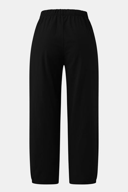 Full Size Elastic Waist Cropped Pants - Tigbuls Variety Fashion