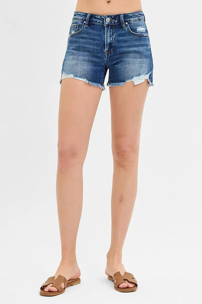 RISEN Low Rise Distressed Denim Shorts - Tigbul's Variety Fashion Shop