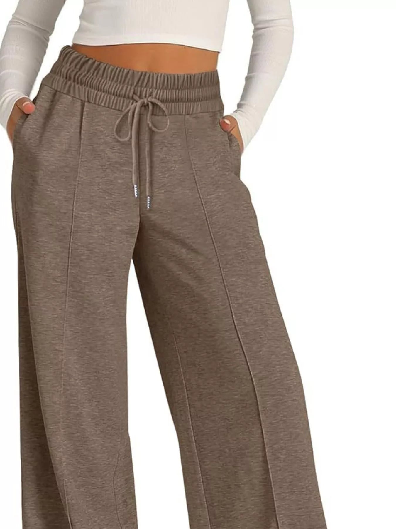 Wide Leg Drawstring Pants - Tigbul's Variety Fashion Shop