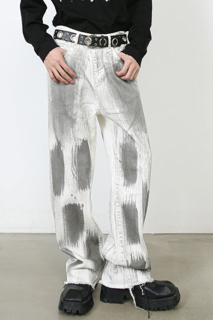 Men's Contrast Loose Jeans - Tigbul's Variety Fashion Shop