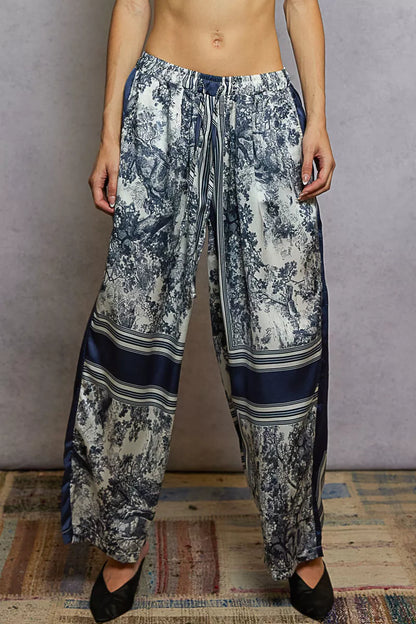 POL Floral Printed Woven Wide Leg Drawstring Pants - Tigbul's Variety Fashion Shop