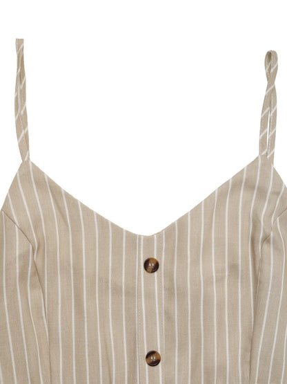 Striped V-Neck Cami Dress - Tigbul's Variety Fashion Shop