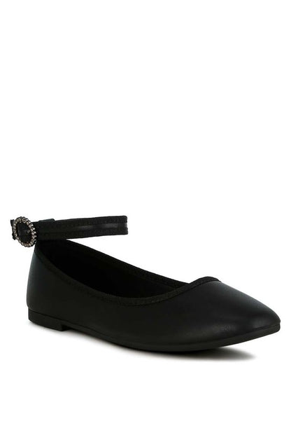 Danseur Ankle Strap Detail Ballet Flats - Tigbul's Variety Fashion Shop