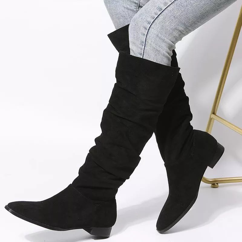 Slouchy Knee High Boots - Tigbul's Variety Fashion Shop