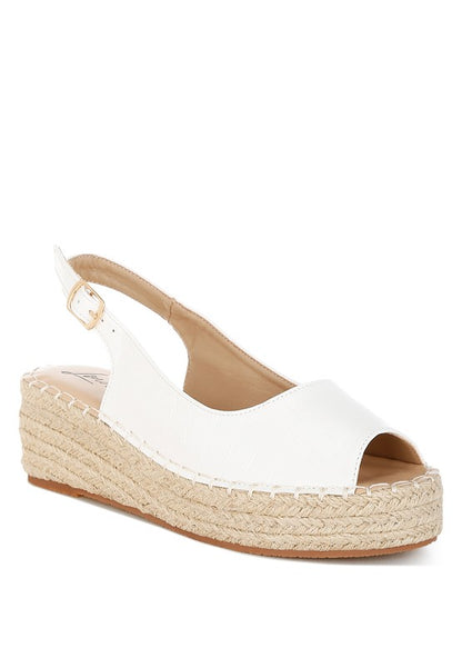 Yarael Croco Peep Toe Wedges - Tigbul's Variety Fashion Shop