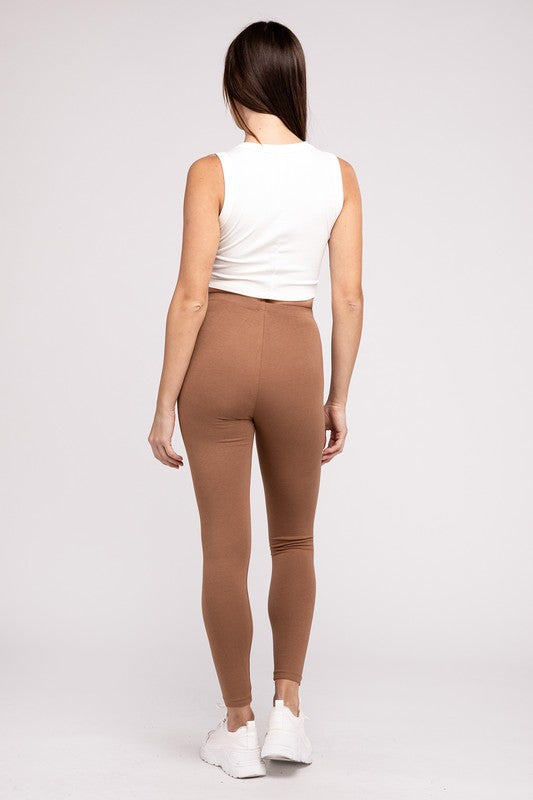 Premium Cotton Full-Length Leggings - Tigbuls Variety Fashion