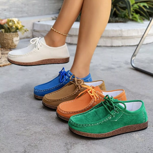 Round Toe Lace Up Slip-Ons - Tigbul's Variety Fashion Shop