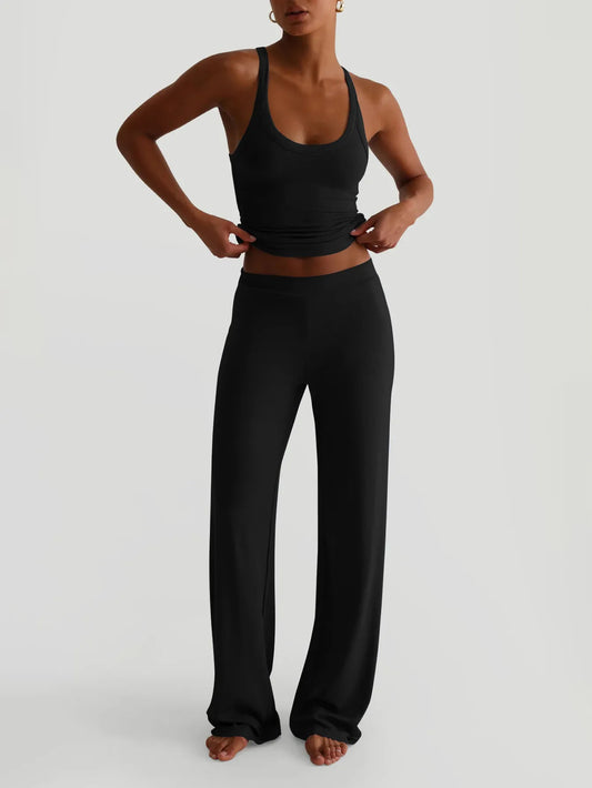 Scoop Neck Cami and Pants Set - Tigbul's Variety Fashion Shop
