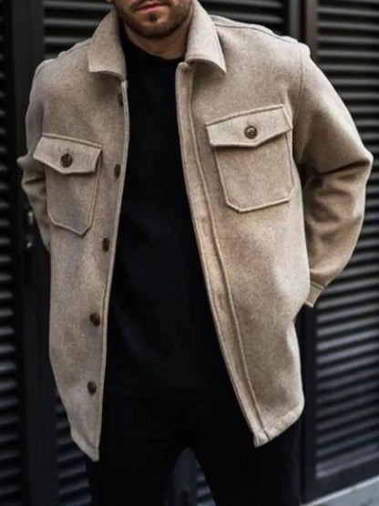 Men's Full Size Button Up Long Sleeve Jacket Plus Size - Tigbul's Variety Fashion Shop
