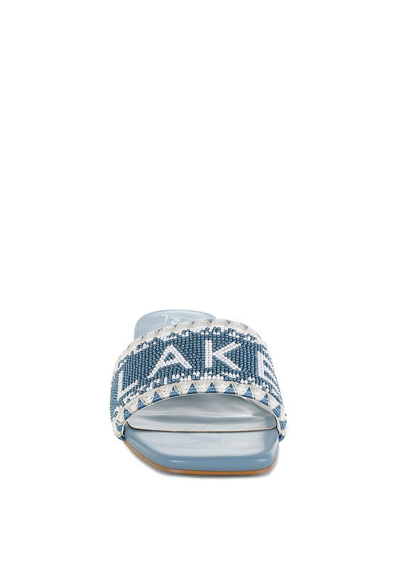 Vacay Babe Lake Como Beaded Slip-On Heels - Tigbul's Variety Fashion Shop