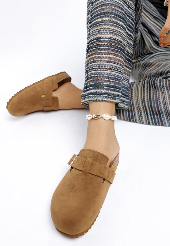Ratiha Buckle Accent Slip-On Footbed Mules - Tigbul's Variety Fashion Shop