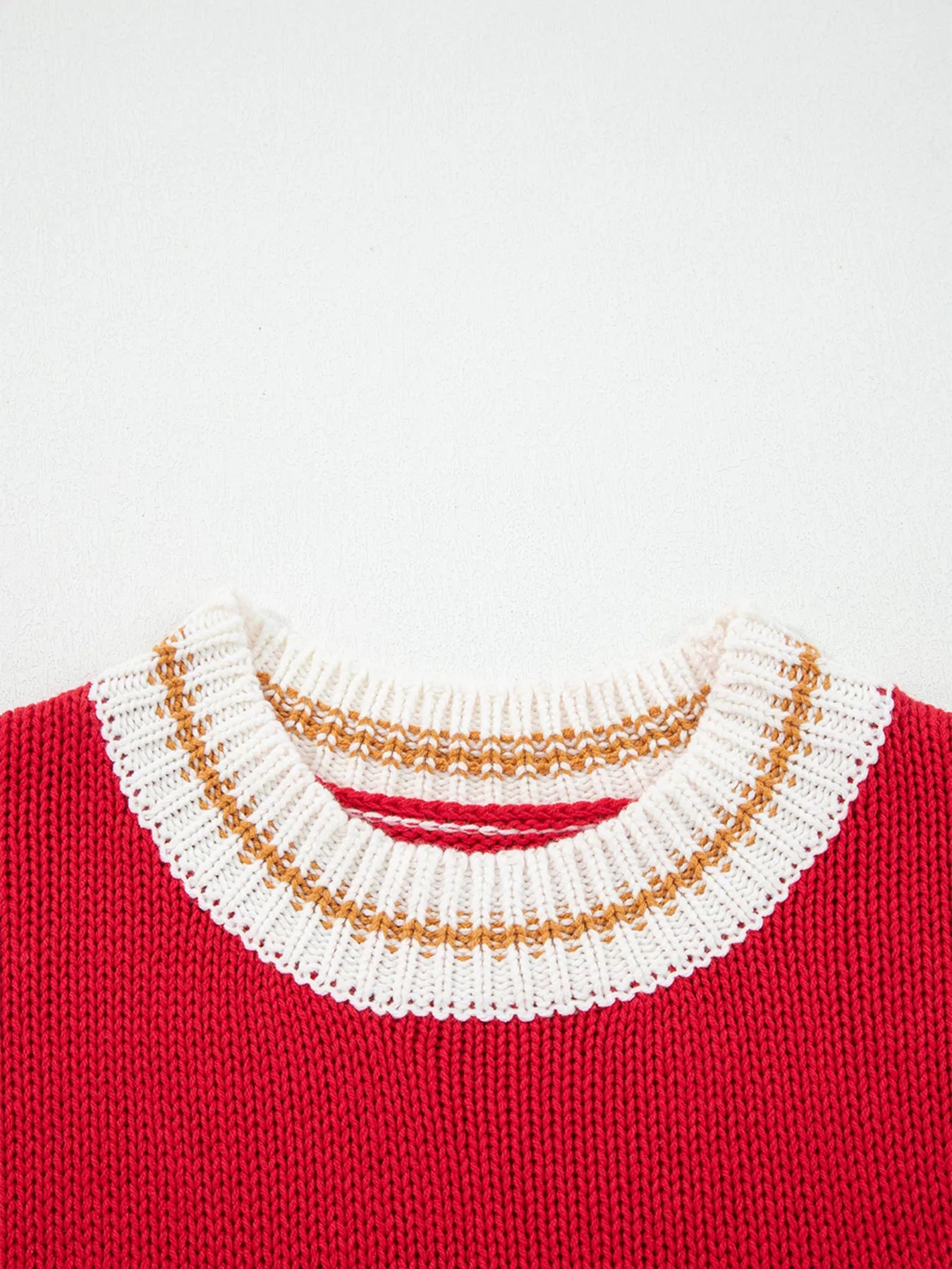 MERRY Contrast Edge Drop Shoulder Christmas Sweater - Tigbul's Variety Fashion Shop