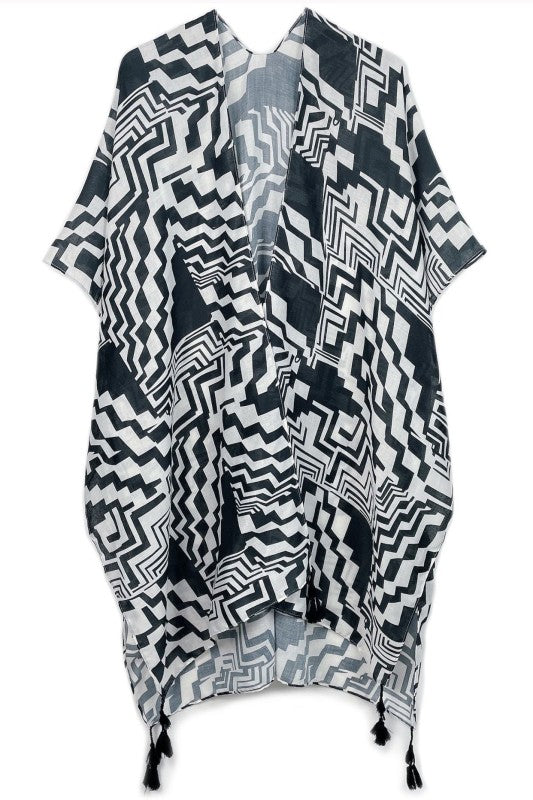 Geometric Art Kimono - Tigbul's Variety Fashion Shop
