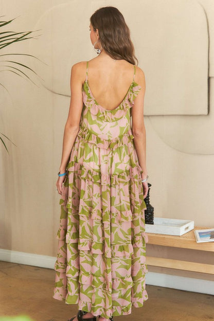 Ruffled Tiered Scoop Neck Cami Dress - Tigbul's Variety Fashion Shop