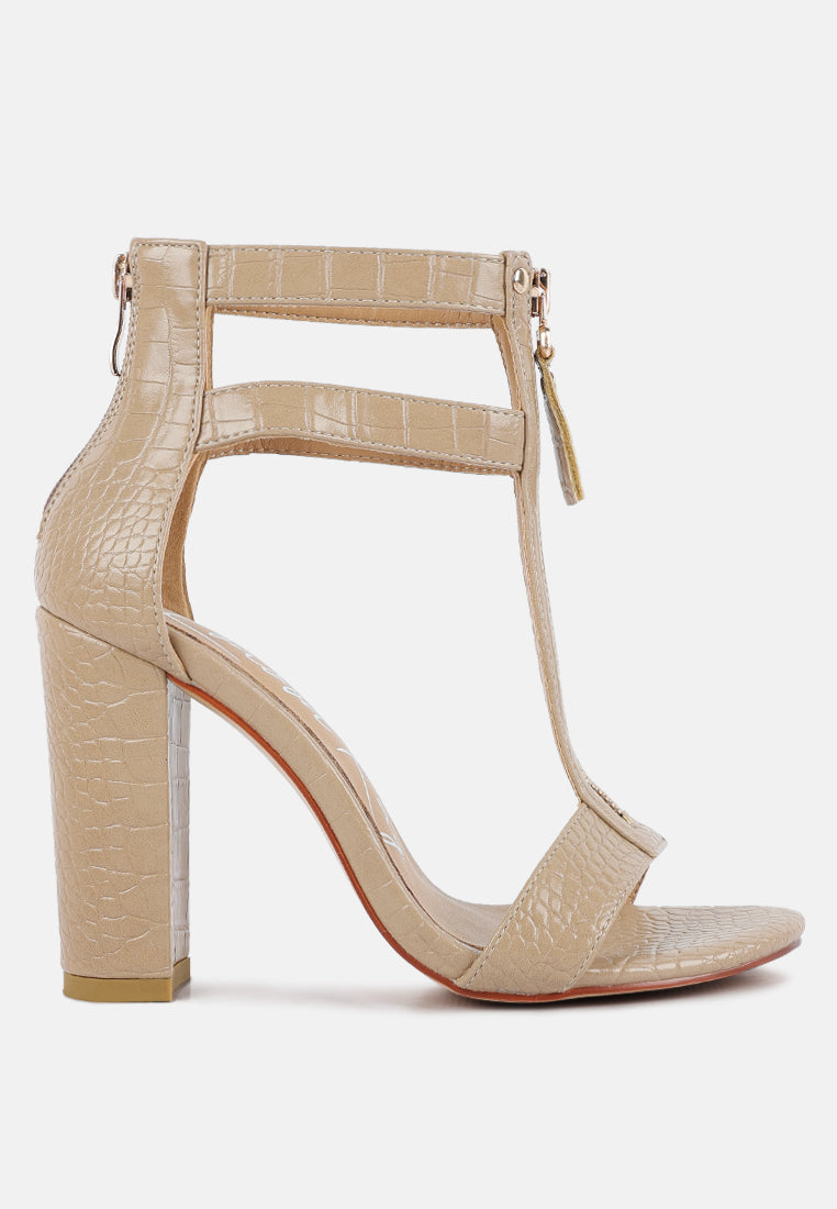 Felicity Zip Up T Strap Sandals - Tigbul's Variety Fashion Shop