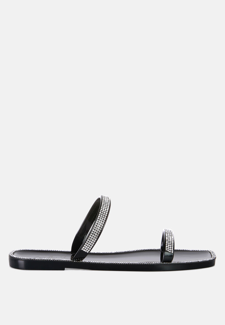 Fenta Diamante Detail Jelly Flats - Tigbul's Variety Fashion Shop