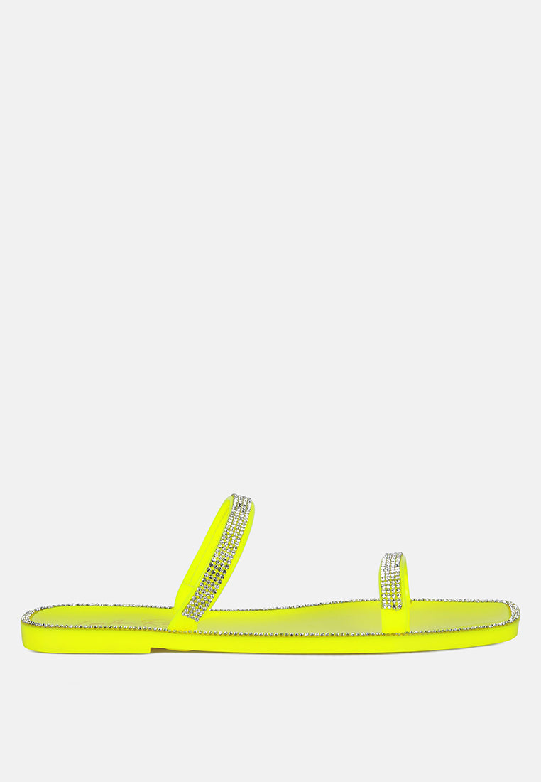 Fenta Diamante Detail Jelly Flats - Tigbul's Variety Fashion Shop