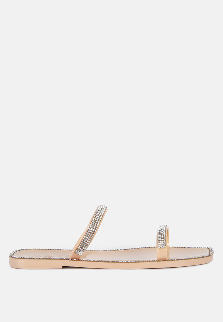 Fenta Diamante Detail Jelly Flats - Tigbul's Variety Fashion Shop