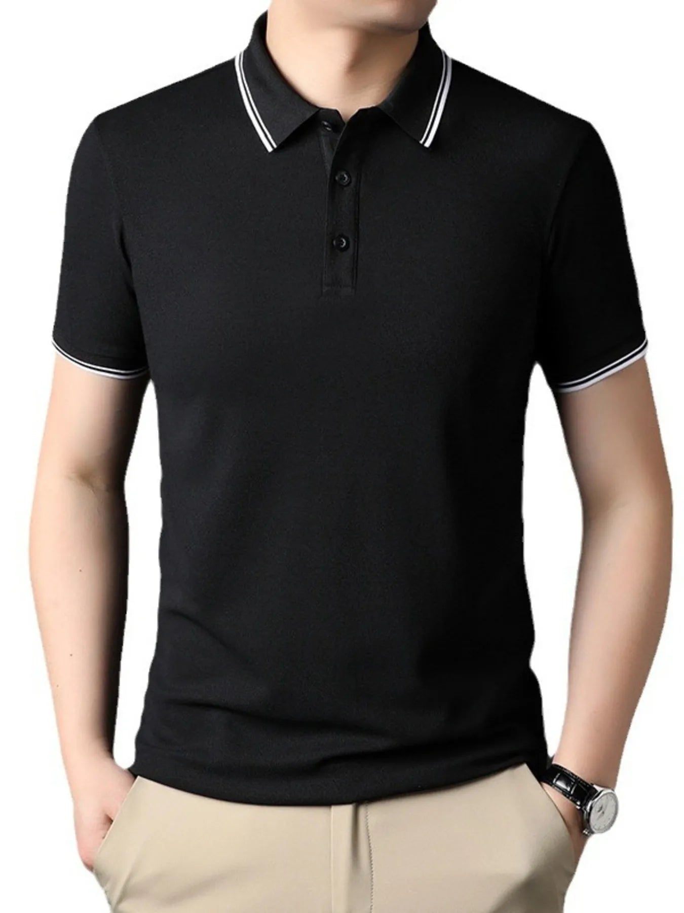 Men's Plus Size Button Detail Short Sleeve Polo - Tigbul's Variety Fashion Shop