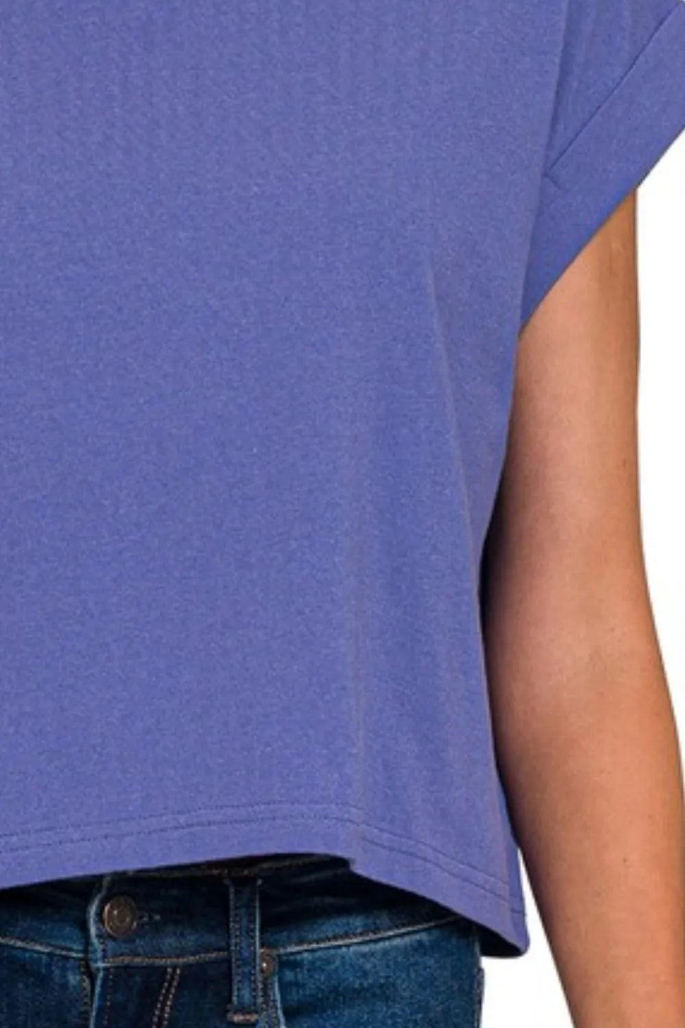 Zenana Cotton Folded Sleeve Top - Tigbul's Variety Fashion Shop
