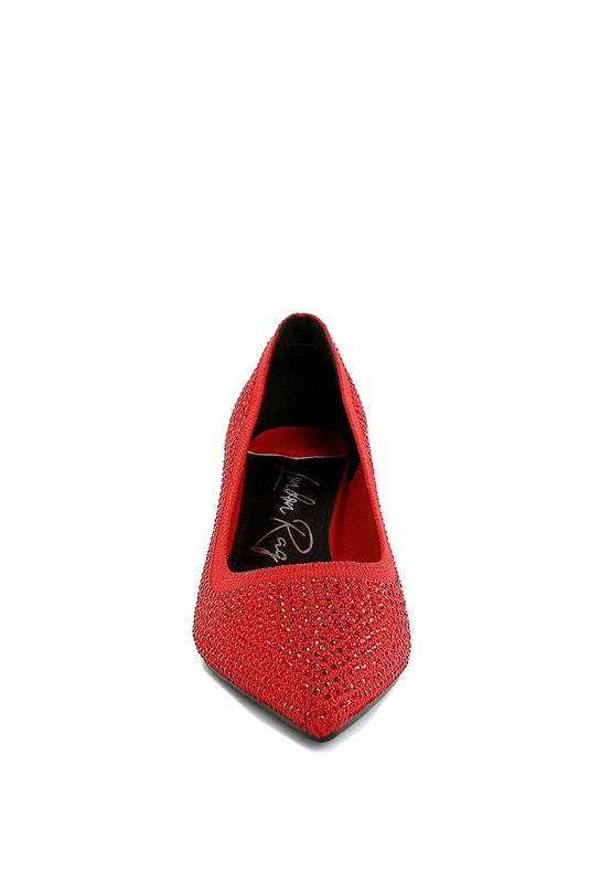 Vimto Breathable Flyknit Rhinestone Pumps - Tigbul's Variety Fashion Shop